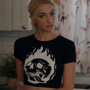 Ginny & Georgia Georgia Miller Skull Burning Flame Crop Top