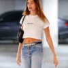 Hailey Baldwin Bieber Nepo Baby White Crop T-Shirt