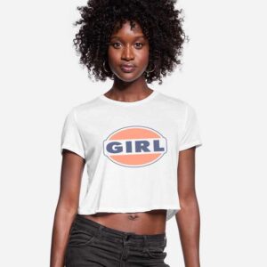 Pamela Anderson 90s Girl Logo Cropped T-Shirt