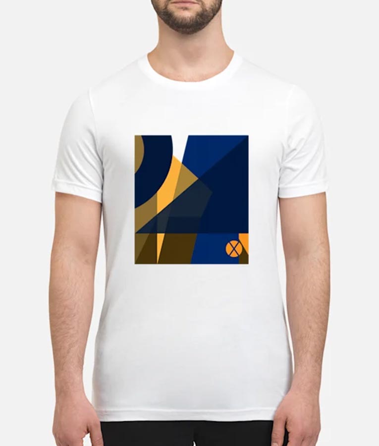 Wolf Pack Everett Lang Square Design White T-Shirt