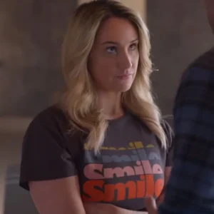 Emma Hunton Good Trouble Davia Moss Smile Crop Shirt