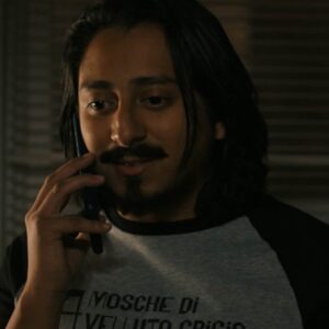Tony Revolori Scream VI Jason Carvey Mosche Di Velluto Grigio Baseball Shirt