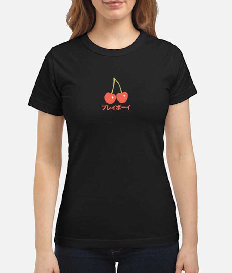 Sistine Rose Stallone The Family Stallone Cherry Black T-Shirt