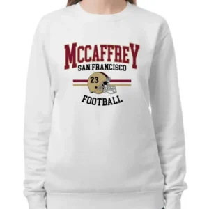 Christian McCaffrey San Francisco Football Olivia Culpo Sweatshirt