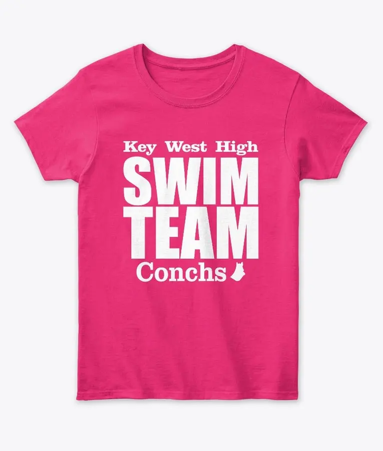 Diana Nyad Key West High Swim Team Conchs Pink T-Shirt