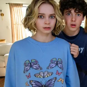 Family Switch Emma Myers Butterflies Sweatshirt
