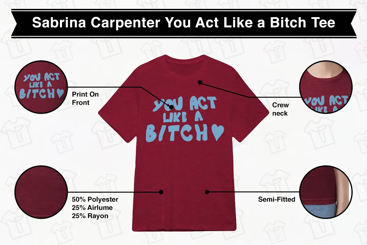 Sabrina Carpenter Feather Music Video You Act Like a Bitch Tee