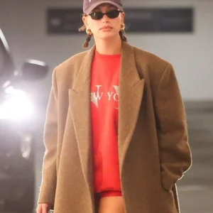 Hailey Bieber Red New York Sweatshirt
