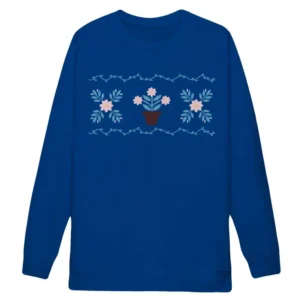 Susan Ted Flower Plant Blue Sweatshirt