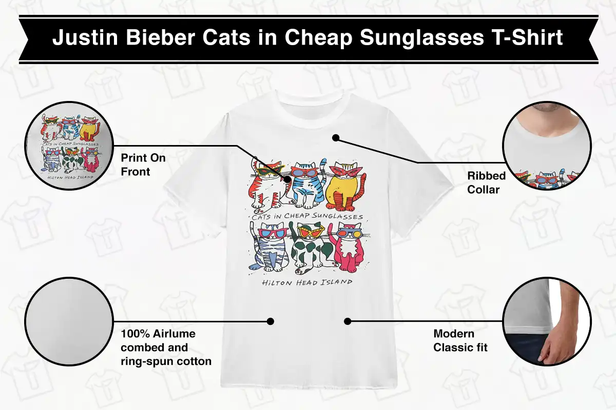 Justin Bieber Cats in Cheap Sunglasses T-Shirt