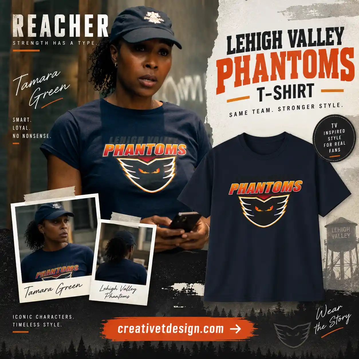 Reacher Tamara Green Lehigh Valley Phantoms T-Shirt