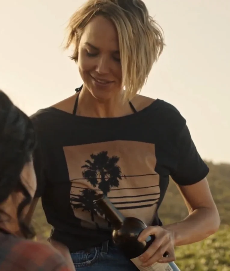 Arielle Kebbel Rescue HI-Surf Emily Palm Tree Black Shirt