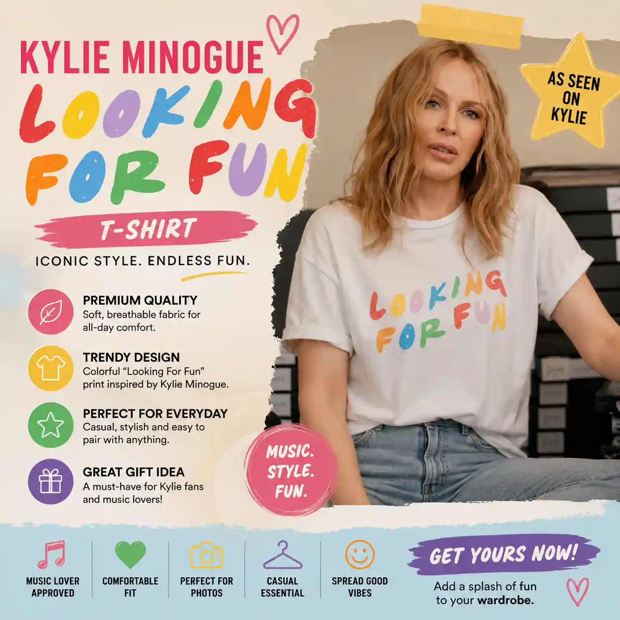 Kylie Minogue Looking for Fun T-Shirt