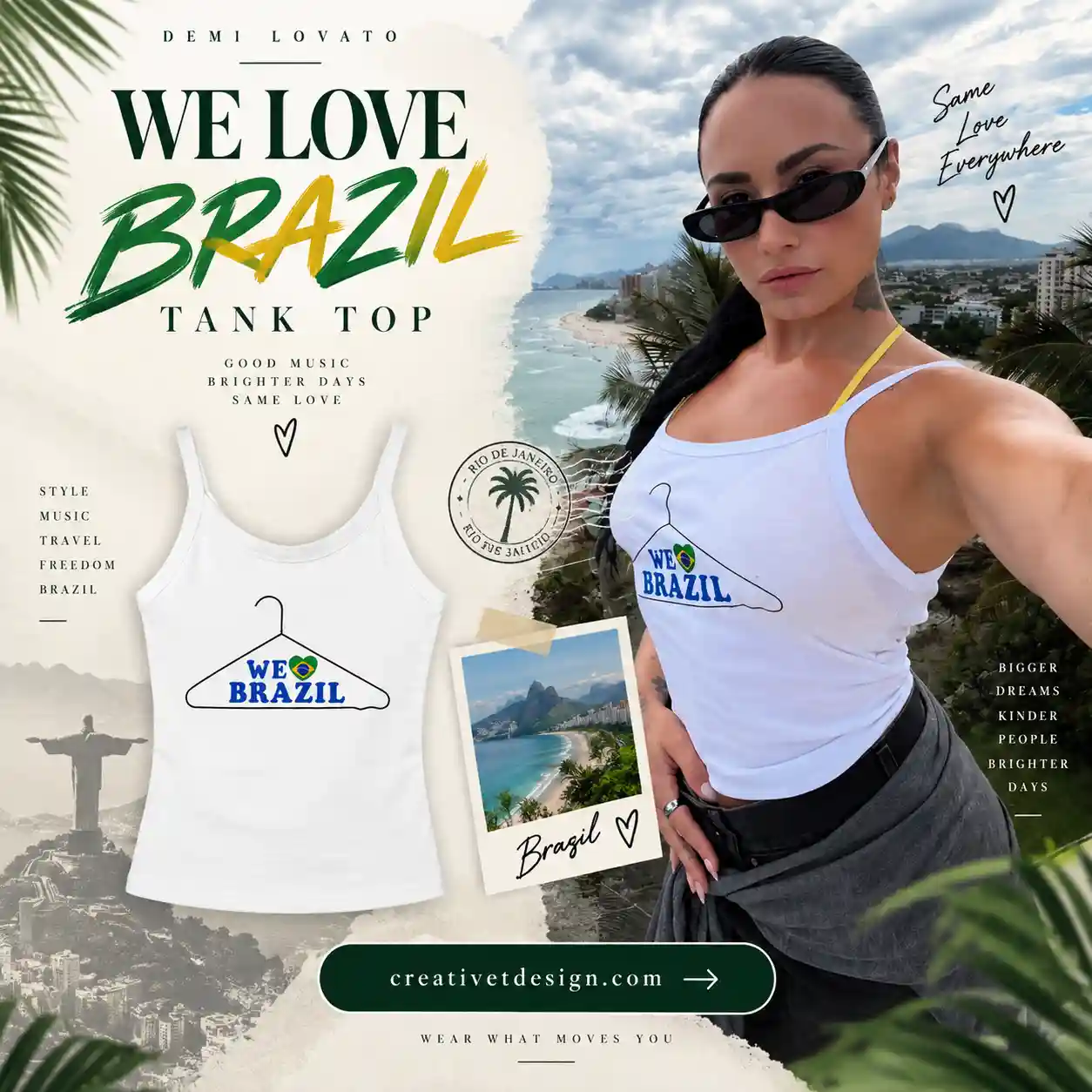 Demi Lovato We Love Brazil Tank Top