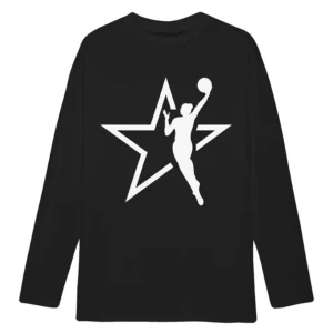 WNBA Logo Caitlin Clark Black Long Sleeve Shirt