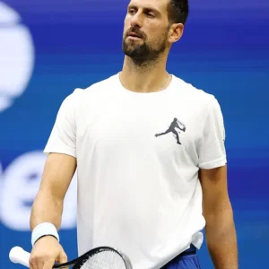 Novak Djokovic Tennis Player Serving Motion T-Shirt