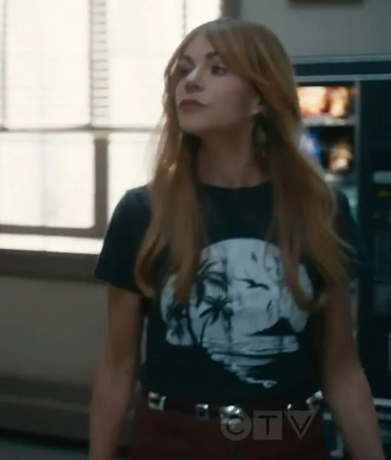 Kaitlin Olson High Potential Morgan Moon Beach Palm Tree T-Shirt