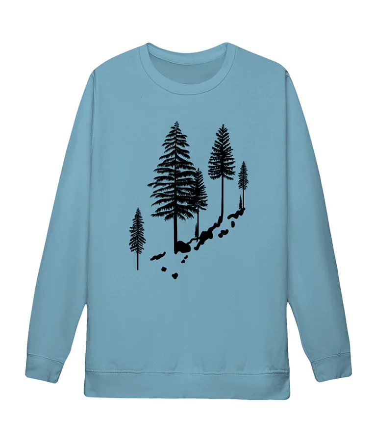Pine Tree Blue Sweatshirt Carol Pluribus