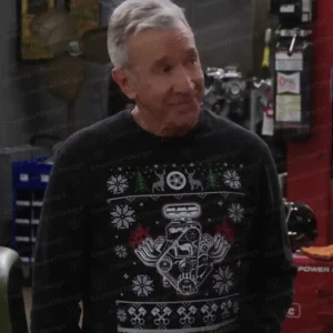 Shifting Gears Matt Car Engine Ugly Christmas Sweatshirt