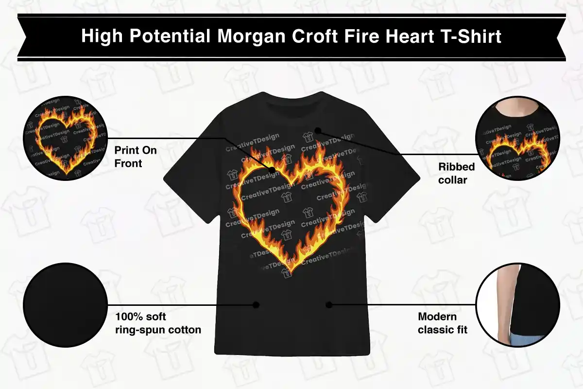 High Potential Morgan Croft Fire Heart T-Shirt