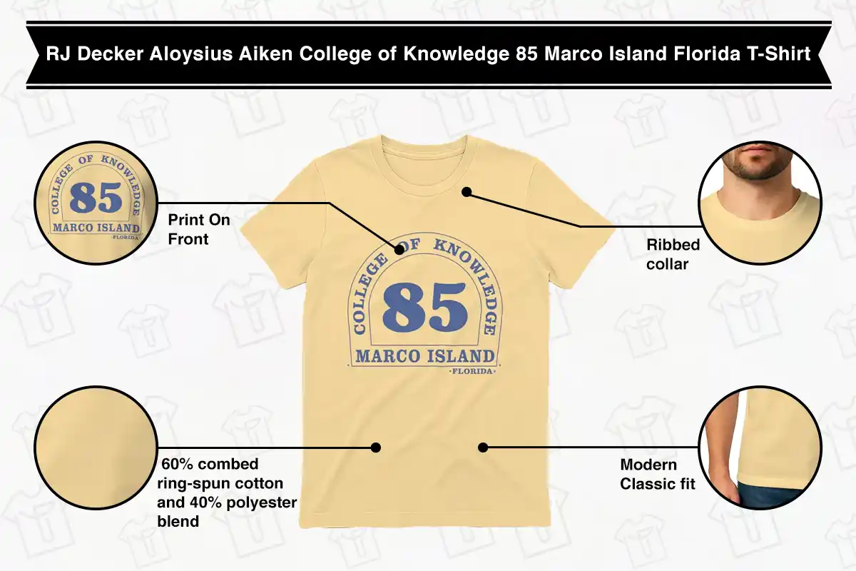 RJ Decker Aloysius Aiken College of Knowledge 85 Marco Island Florida T-Shirt