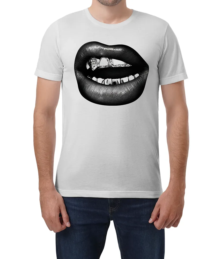 Dallas Cowboys Cheerleaders Kevin Ozowski Black & White Lips T-Shirt