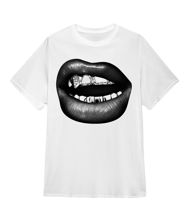 Kevin Ozowski Black & White Lips T-Shirt Dallas Cowboys Cheerleaders