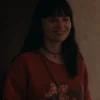 Furious TV Show Catherine Red Floral Sweatshirt Worn by Lola Petticrew