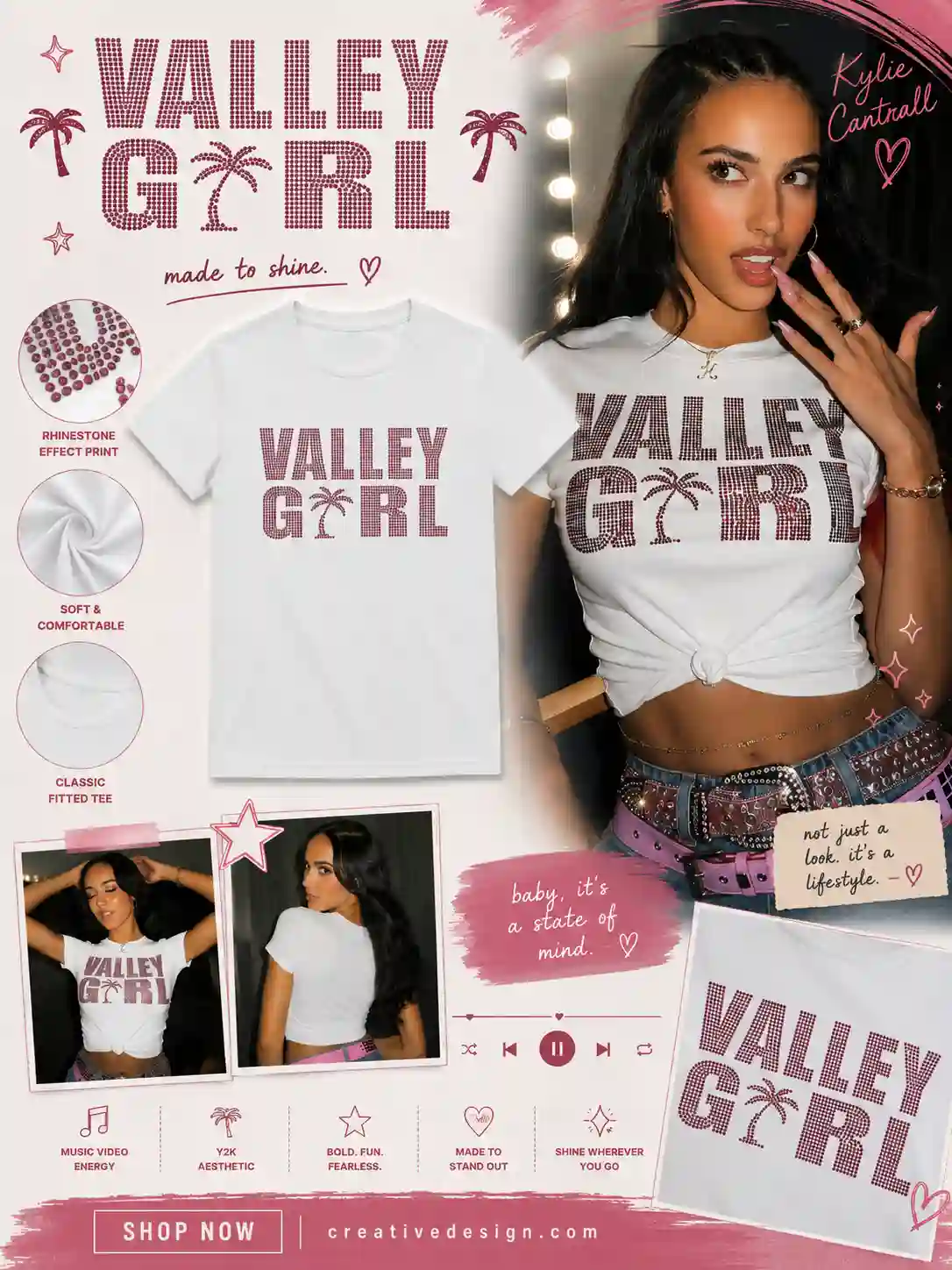 Kylie Cantrall Valley Girl White T-Shirt Kylie Cantrall Valley Girl White T-Shirt
