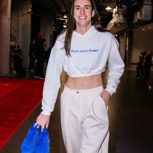 Shoot More Threes Caitlin Clark Crop Hoodie