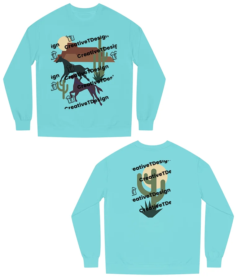 Adults Billie Vintage Southwestern Horse Cactus Sweatshirt