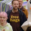 Rafe Spall Trying Jason Ross Free Hugs T-Shirt