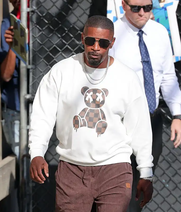 Jamie Foxx Dripping Checkerboard Teddy Bear Sweatshirt