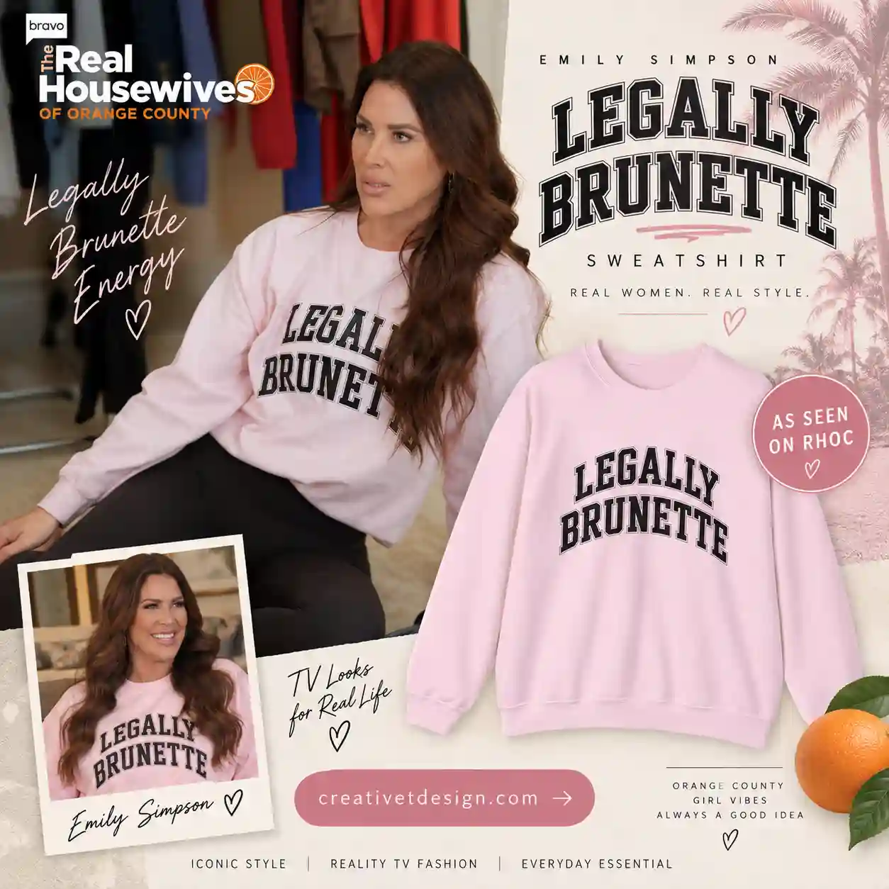 Legally Brunette Emily Simpson Sweatshirt The Real Housewives of Orange County