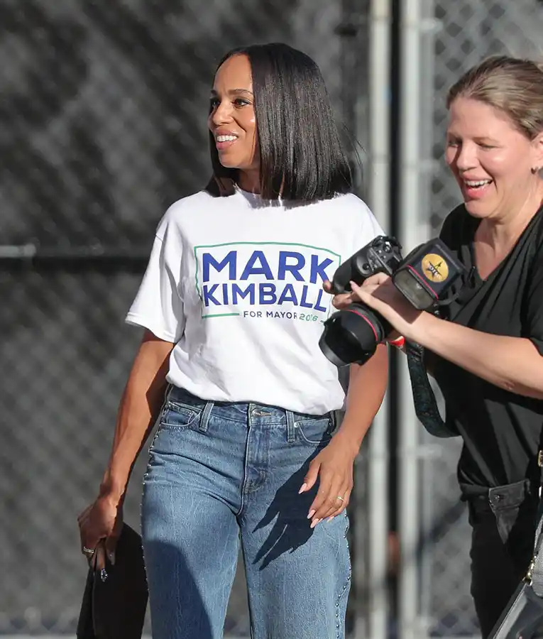 Kerry Washington Jimmy Kimmel Live Mark Kimball for Mayor 2026 T-Shirt